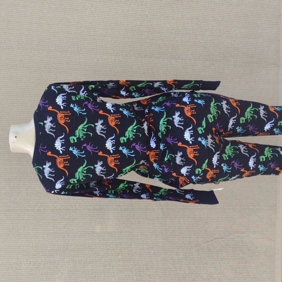 NWT Dapper Dinos: Women's Dino Skeleton Print Matching Family Pajama Set - Picture 5 of 8